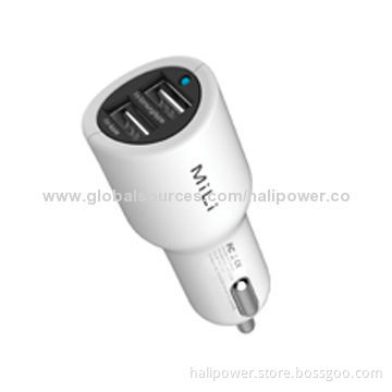 4.8A Dual-output Car Charger with Beautiful Curved Line Design